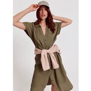 The Shirt by Rochelle Behrens The Lea Dress in Olive Size Medium Gently Used